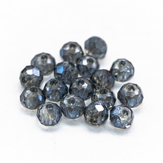 Бусины рондели 4*3мм (серо-синий прозрачный)